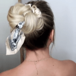 483011128790808180 Messy Updo with a Scarf Hairstyles 2019